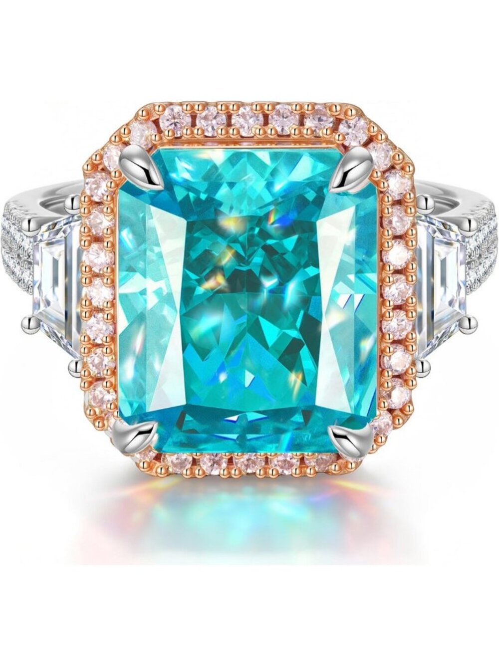 8ct Sunset Glow Radiant Cut Halo Cocktail Ring - Elegant Women's Jewelry